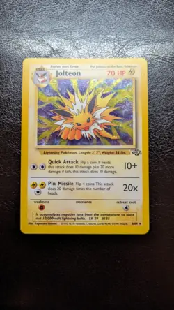 Pokemon TCG Jolteon 4/64 Jungle Unlimited Holo Rare LP - Image 1