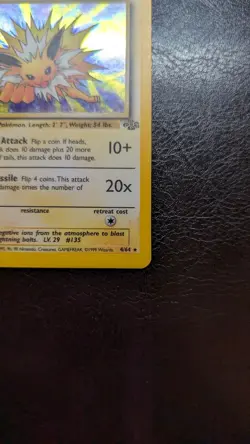 Pokemon TCG Jolteon 4/64 Jungle Unlimited Holo Rare LP - Image 3