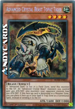 ADVANCED CRYSTAL BEAST TOPAZ TIGER • Segreta • BLCR EN013 • 1Ed • YUGIOH! - Image 1