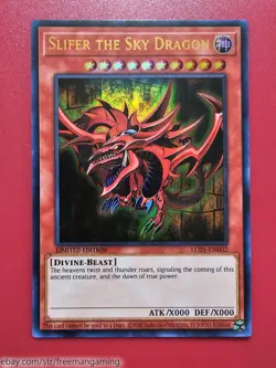 Yugioh Egyptian God Card set Obelisk Slifer The Winged Dragon of Ra Ultra Rare - Image 4