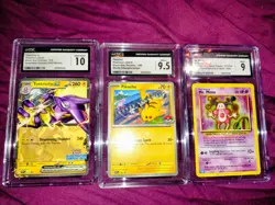 Graded Pokemon Card Lot Featuring Pikachu! Toxtricity! Mr Mime! - Image 1
