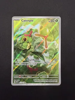 Pokemon TCG Caterpie 172/165 Scarlet & Violet 151 Holo Illustration Rare Card NM - Image 1