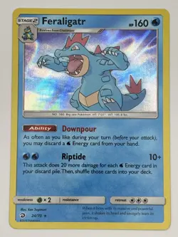 Feraligatr 2018 Dragon Majesty 24/70 NM-LP Holo Rare Pokemon Card 24/70 - Image 1