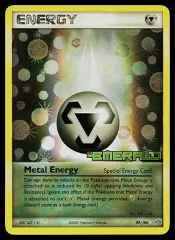 Pokemon Card - Metal Energy Emerald 88/106 Rare Reverse Holo Stamped - Image 1