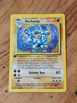 Machamp Holo 1st Edition 8/102 - 1999 Base Set Pokemon Card - WOTC - MP - Image 1