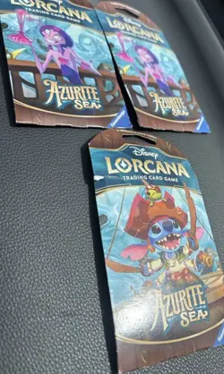 Disney Lorcana TCG Azurite Sea Sleeved Booster Packs Lot Of 3 Trading Cards New - Image 1