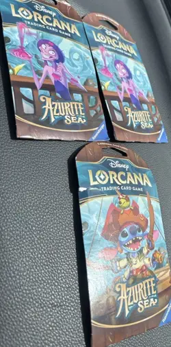 Disney Lorcana TCG Azurite Sea Sleeved Booster Packs Lot Of 3 Trading Cards New - Image 2
