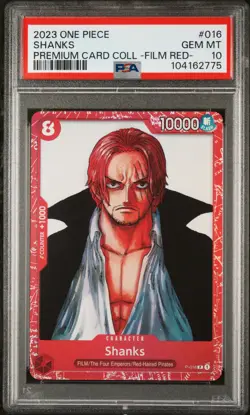 2023 ONE PIECE PREMIUM CARD COLL -ONE PIECE FILM RED- #016 SHANKS PSA 10 - Image 1