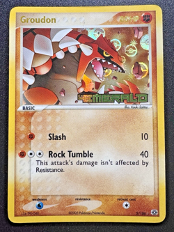 Groudon 5/106 EX Emerald Pokemon Card Reverse Holo Foil Rare MP - Image 1