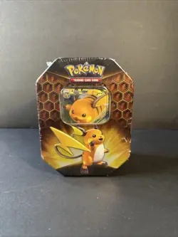 Pokemon TCG Raichu GX Hidden Fates Tin with 4 Booster Packs & Promo Card New 820650804816 - Image 1