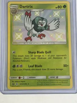Dartrix SV3/SV94 Pokemon Hidden Fates Sun & Moon Shiny Vault Holo Card NM - Image 1