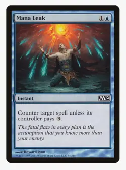 Mana Leak | Magic 2012 M12 | MTG | EDH Pauper Counterspell | Common NM - Image 1