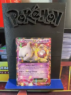 Pokemon Mewtwo EX Black Star Promo XY107 Damaged - Image 1