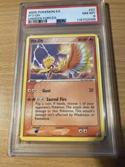 PSA 8 EX Ho-Oh Unseen Forces 2005 Pokemon - Image 1