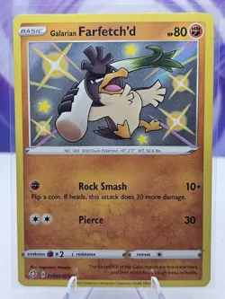 Pokemon TCG Galarian Farfetch'd SV063/SV122 Shining Fates Baby Shiny Rare - Image 1
