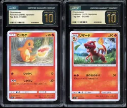 Pokemon Japanese Tag Bolt Charmander & Charmeleon Non Holo CGC 10 PRISTINE L1 - Image 1