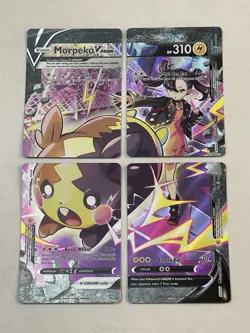 Pokemon TCG Morpeko V-Union SWSH287 / 288 / 289 / 290 Black Star Promo Set NM - Image 1