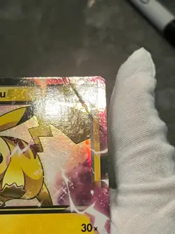 Pokemon TCG Pikachu EX XY84 Black Star Promo Holo Damaged - Image 4