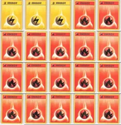 (100) Pokemon Base Set Energy Cards Collection - Image 2