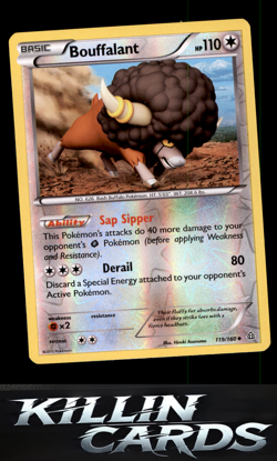 Reverse Holofoil Bouffalant 119/160 Uncommon XY - Primal Clash Pokemon Card NM - Image 1