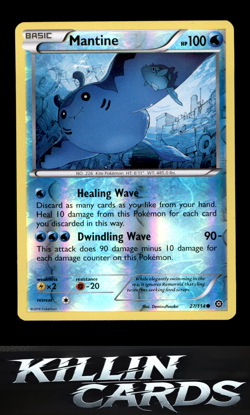 Reverse Holofoil Mantine 27/114 Pokemon Common XY - Steam Siege Card NM - Image 1