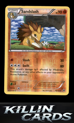 Reverse Holofoil Sandslash 76/162 Pokemon Uncommon XY - BREAKthrough Card MP - Image 1