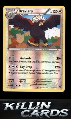 Reverse Holofoil Braviary 93/114 Pokemon Uncommon XY - Steam Siege Card MP - Image 1