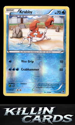 Reverse Holofoil Krabby 13/119 Pokemon Common XY - Phantom Forces Card MP - Image 1