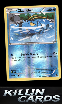 Reverse Holofoil Clauncher 33/114 Pokemon Common XY - Steam Siege Card NM - Image 1