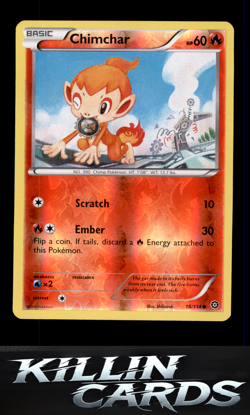 Reverse Holofoil Chimchar 18/114 Pokemon Common XY - Steam Siege Card NM - Image 1