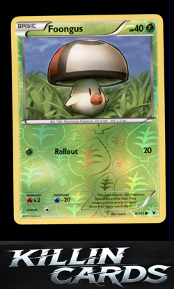Reverse Holofoil Foongus 9/101 Pokemon Common Noble Victories Card LP - Image 1