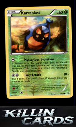 Reverse Holofoil Karrablast 8/101 Pokemon Common Noble Victories Card LP - Image 1