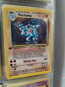 Machamp 1st Edition 8/102 Base Set Holo Rare Pokemon Card - TCG NM - LP - Image 2