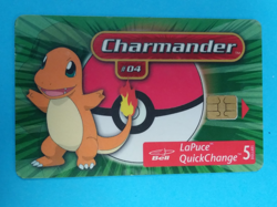 2000 Pokemon - CHARMANDER - Bell Canada QuickChange Phone Card # 4 RARE - Image 1