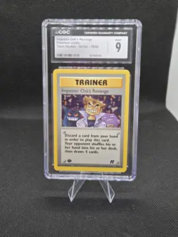 CGC 9 MINT Imposter Oak's Revenge Team Rocket 1st Edition 76/82 Pokemon Card - Image 1