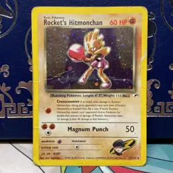 Rockets Hitmonchan Gym Heroes Trading Card 11/132 Holo SWIRL 2000 HP - Image 1