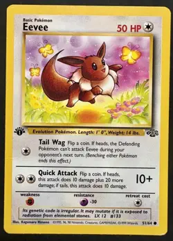 Pokemon 1st First Edition Jungle Card Lot of 6 Eevee 51/64 Butterfree 33/64 LP - Image 3