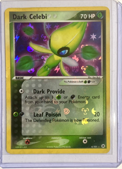 2004 Dark Celebi 4/101 EX Hidden Legends Pokemon Card Reverse Holo Foil Rare - Image 1