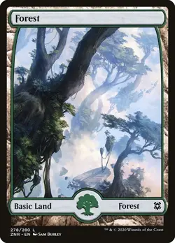 Lot of 20x Forest #278 - ZNR Zendikar Rising - MTG Magic FULL ART Land NM - Image 1