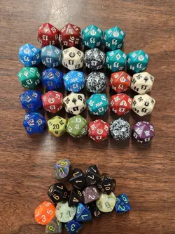 Lot of 28 MTG Magic the Gathering Spindown D20 Dice Various Sets Promos extras - Image 1