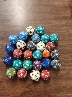 Lot of 28 MTG Magic the Gathering Spindown D20 Dice Various Sets Promos extras - Image 3