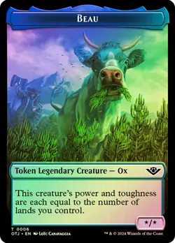 MTG FOIL {Beau Token} // {Mercenary Token} - Outlaws of Thunder Junction #006 - Image 1