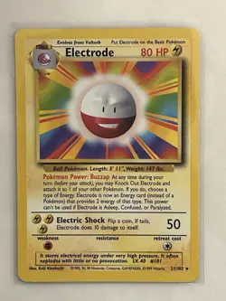 1999 POKEMON TCG Electrode 021/102 Base Set Vintage Rare Unlimited Card LP - Image 1