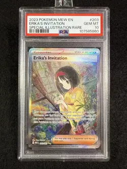 2023 PSA 10 GEM MT Pokemon Erika's Invitation 203/165 Special Illustration Rare - Image 1