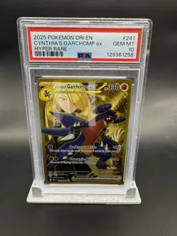 2025 POKEMON DRI EN-DESTINED RIVALS HYPER RARE #241 CYNTHIA'S GARCHOMP EX PSA 10 - Image 1
