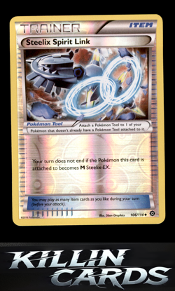 Reverse Holofoil Steelix Spirit Link 106/114 Pokemon Uncommon XY - Steam Siege C - Image 1