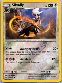 Silvally - 184/236 - Unified Minds - Pokemon TCG - LP - Reverse Holo Rare - Image 1