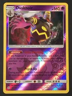 Pokemon TCG Dusknoir 85/236 SM Cosmic Eclipse Reverse Holo Rare LP - Image 1
