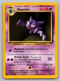 Pokemon TCG Base Set Haunter 029/102 - Image 1