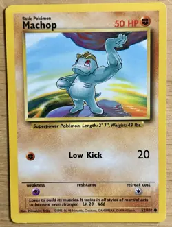 Pokemon Machop 52/102 - Base Set Common - Image 1